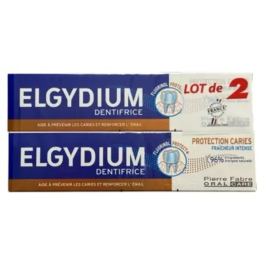 Зубна паста Elgydium для захисту від карієсу, упаковка з 2 штук (по 75 мл кожна): ціни та характеристики