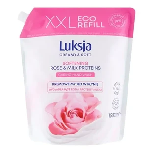 Luksja Creamy &amp; Soft, розгладжуюче рідке мило, «Троянда та молочні протеїни», заправка, 1,5 л