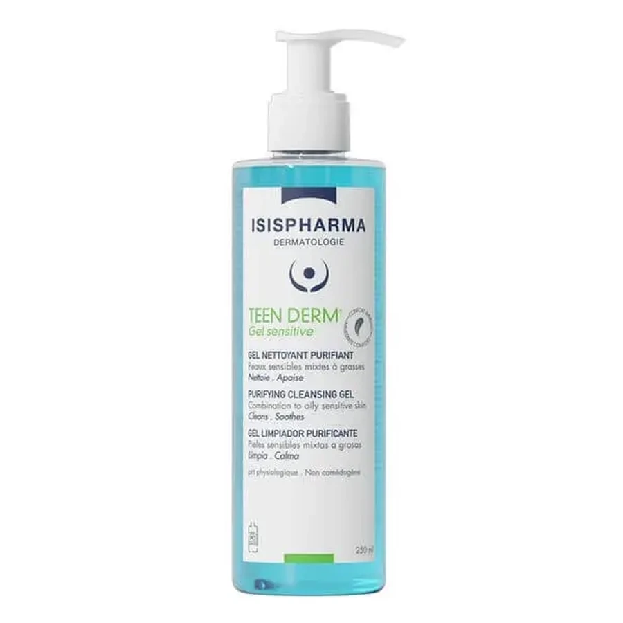ISISPHARMA TEEN DERM GEL SENSITIVE, очищающий гель для умывания лица, 400 мл: цены и характеристики