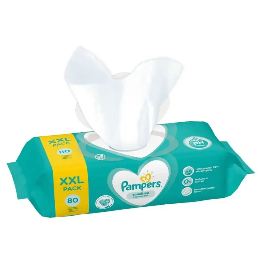 Влажные салфетки Sensitive, 80 шт., Pampers: цены и характеристики