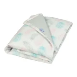 Babymatex Prestige, двустороннее хлопковое одеяльце, рисунок: перышки, 75 см × 100 см, 1 шт.