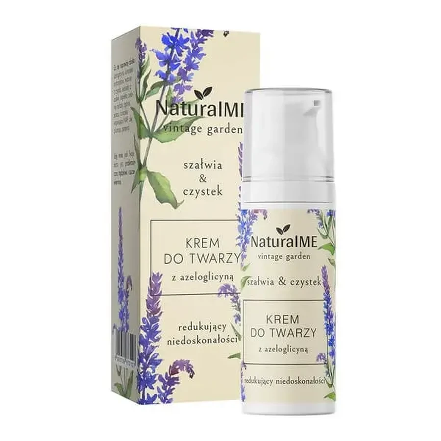 NaturalME Vintage Garden, крем для обличчя з азелогліцином, шавлією та чистеком, 50 мл: ціни та характеристики