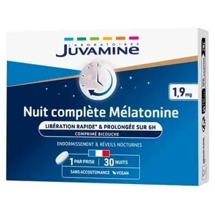 Juvamine Complete Night Мелатонін 1,9 мг, 30 двошарових таблеток