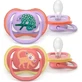 AVENT Ultra Air 18 м, силіконові пустушки для дівчаток (мавпа/жаба), 2 штуки
