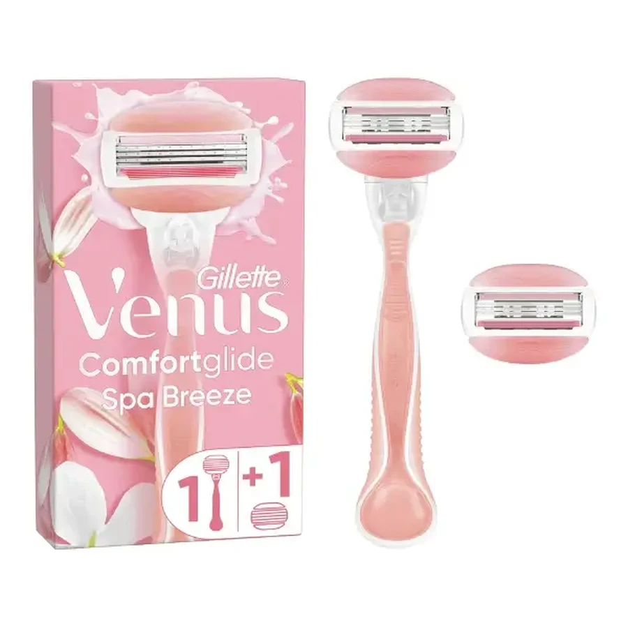 GILLETTE Venus Comfortglide Body Scraper, 1 шт., со сменными насадками с 3 лезвиями и смазочной полоской Spa Breeze, 2 шт.: цены и характеристики