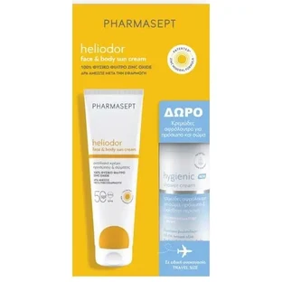 PHARMASEPT Heliodor Promo з кремом для обличчя Heliodor Face Sun Cream SPF50 із сонцезахистом, 150 мл, та кремовим гігієнічним гелем для душу, 100 мл