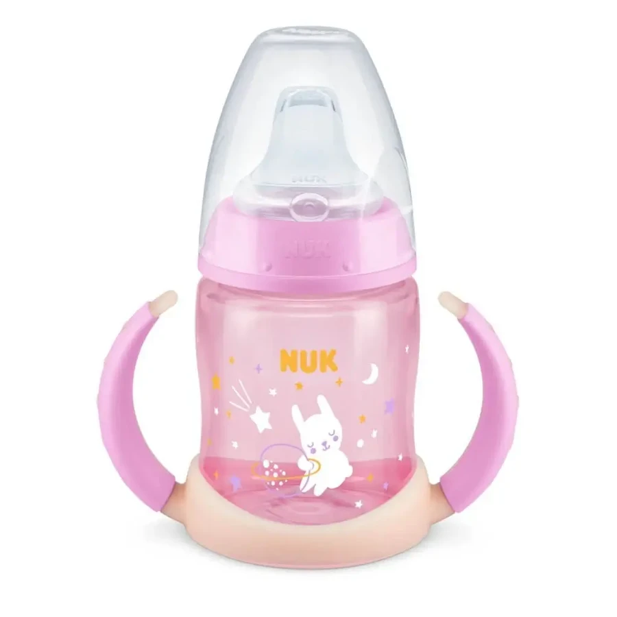 Nuk First Choice Тренировочная бутылочка с насадкой Night Blue 6m+ 150 мл в разных цветах — розовый: цены и характеристики