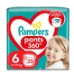 PAMPERS Штани 360° Дитячі підгузки — розмір № 6 (14 кг–19 кг) 25 штук