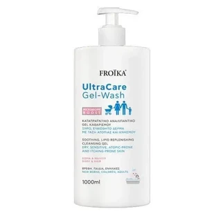 FROIKA UltraCare Гель для умывания. Успокаивающий очищающий гель для сухой, чувствительной, склонной к атопическому дерматиту и зуду кожи, для тела и волос, 1000 мл