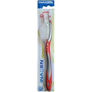 Зубная щетка Dynamic Soft INADEN с защитной крышкой для головки — красная