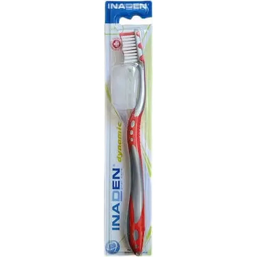 Зубная щетка Dynamic Soft INADEN с защитной крышкой для головки — красная: цены и характеристики