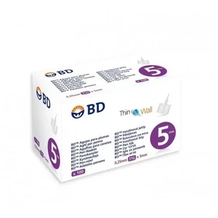 Стерильні голки BD з тонкою стінкою для інсулінових шприц-ручок 31G 0,25 × 5 мм, 100 шт.