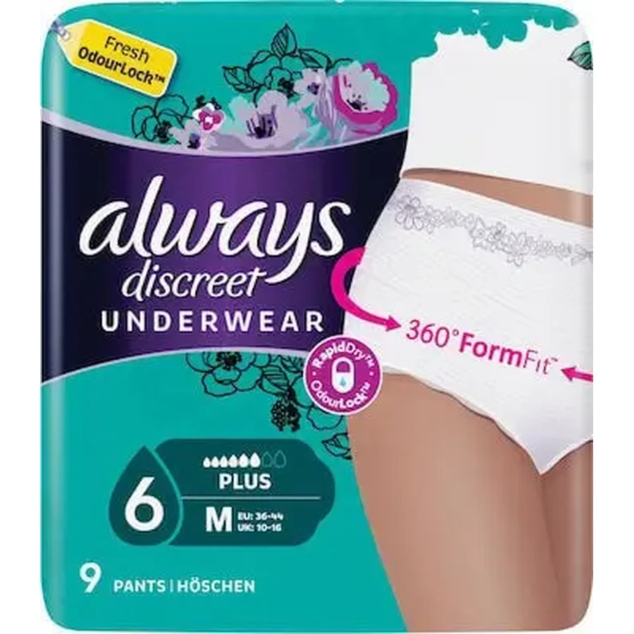 ALWAYS Discreet Plus Подгузники для малышей среднего размера, 9 штук: цены и характеристики