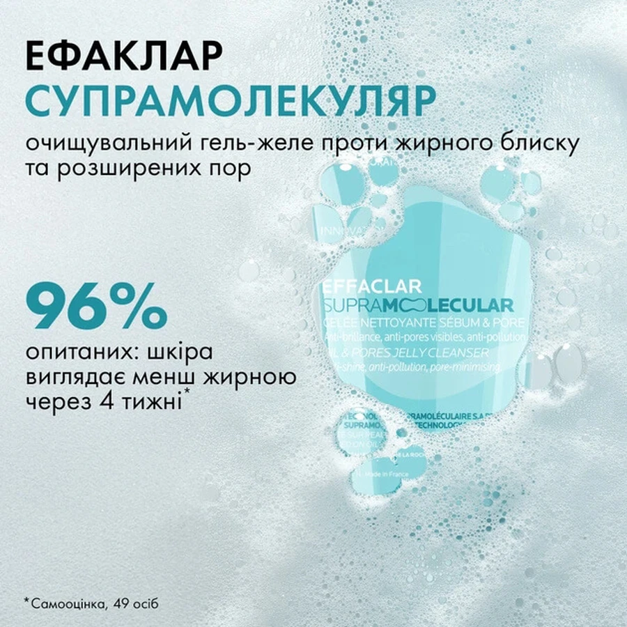 Гель-желе для вмивання La Roche-Posay Effaclar Supramolecular очищувальний, проти жирного блиску та розширених пор, 200 мл: ціни та характеристики