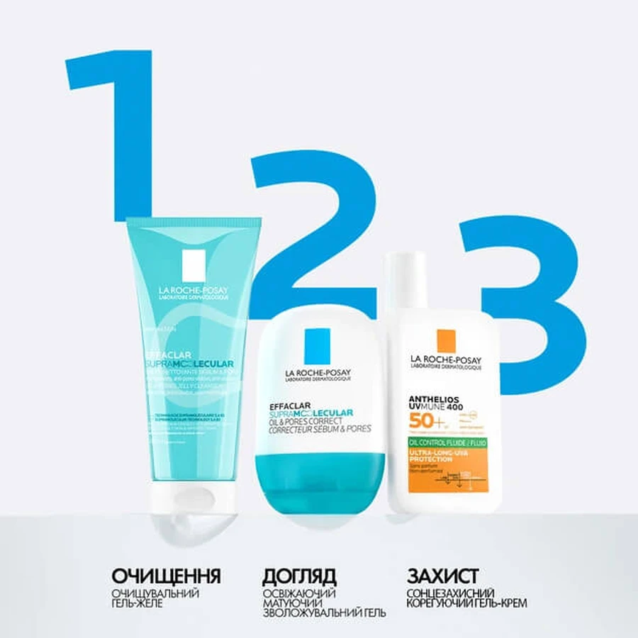 Гель-желе для вмивання La Roche-Posay Effaclar Supramolecular очищувальний, проти жирного блиску та розширених пор, 200 мл: ціни та характеристики