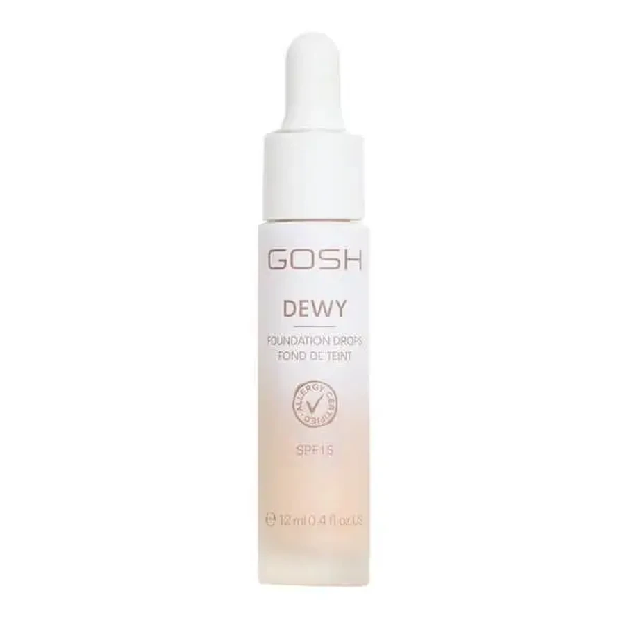 Gosh Dewy Foundation Drops, осветляющая тональная основа в каплях SPF 15, 002 Porcelain, 12 мл: цены и характеристики