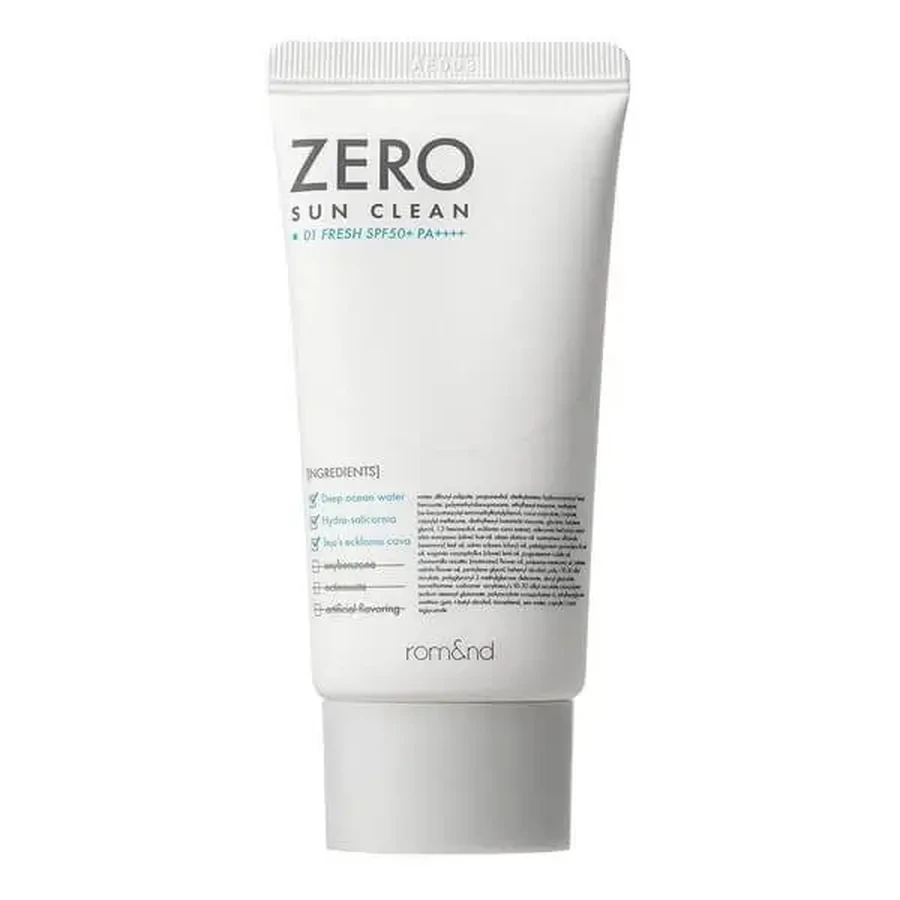 Rom&amp;nd Zero Sun Clean, тональний сонцезахисний крем для обличчя SPF50+ PA++++, 01 Fresh, 50 мл: ціни та характеристики