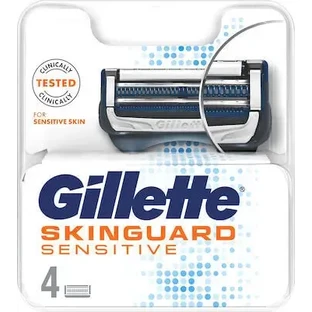 GILLETTE Skinguard Sensitive — сменные насадки с 2 лезвиями и смазочной полоской для чувствительной кожи, 4 шт.