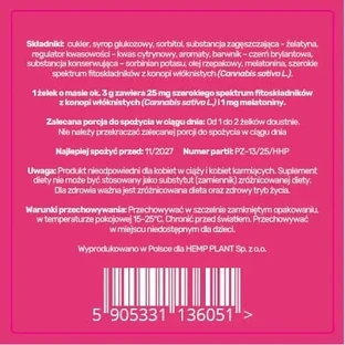 Cannova — конопляні желейні цукерки з мелатоніном, 3 шт.
