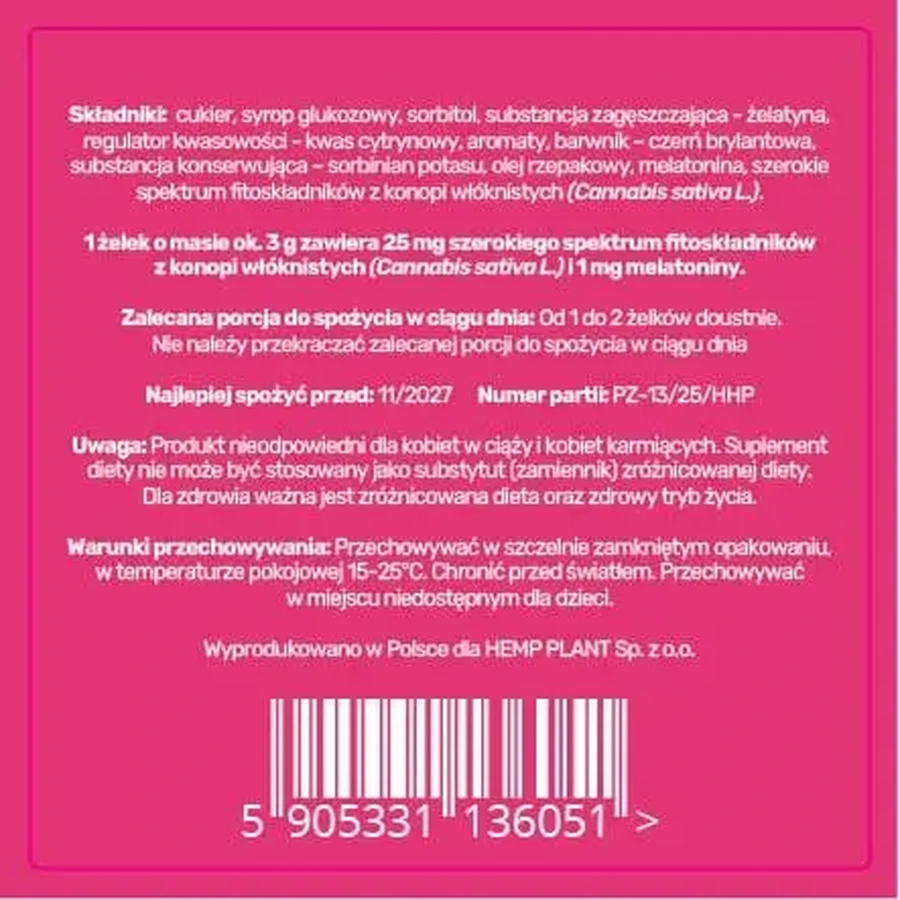 Cannova — конопляні желейні цукерки з мелатоніном, 3 шт.: ціни та характеристики