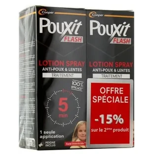 Pouxit Flash — спрей против вшей и гнид, набор из 2 флаконов по 150 мл, специальное предложение