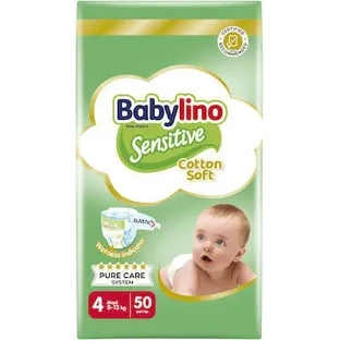 BABYLINO Sensitive Cotton Soft Maxi Plus Дитячі підгузки № 4 (8–13 кг) 50 штук