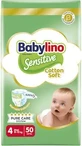 BABYLINO Sensitive Cotton Soft Maxi Plus Дитячі підгузки № 4 (8–13 кг) 50 штук