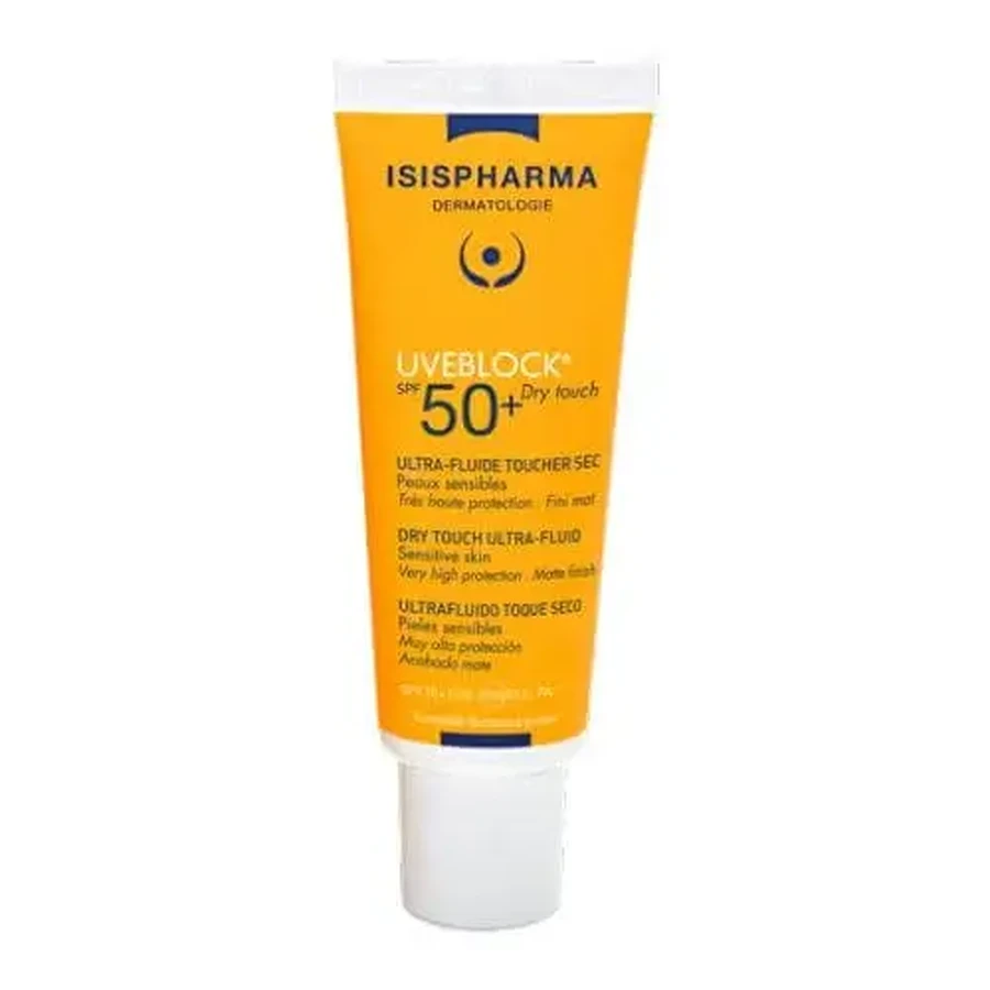 ISISPHARMA UVEBLOCK Dry Touch Ультралегкий безбарвний флюїд SPF 50+, 40 мл: ціни та характеристики