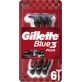 GILLETTE Blue3 Plus Red Одноразовые бритвы Мужские бритвы с 3 лезвиями, 6 штук