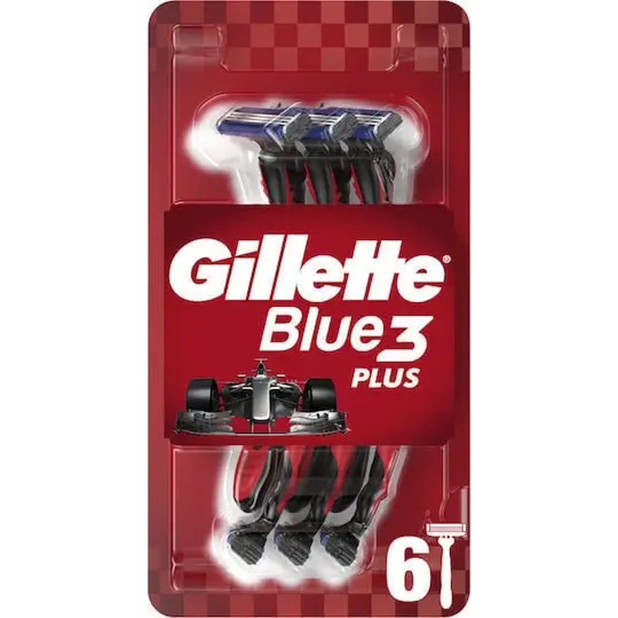 GILLETTE Blue3 Plus Red Одноразовые бритвы Мужские бритвы с 3 лезвиями, 6 штук: цены и характеристики