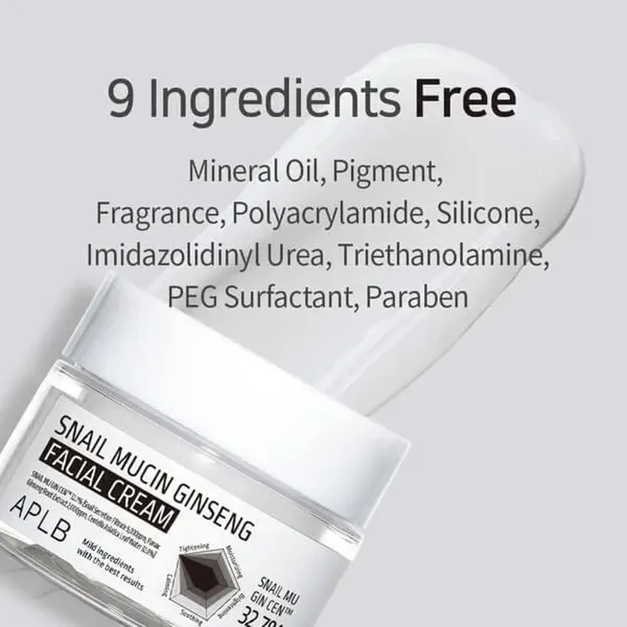 APLB Snail Mucin Ginseng Facial Cream, восстанавливающий крем для лица с слизью улитки и женьшенем, 55 мл: цены и характеристики