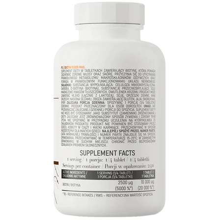 Біотин Макс OstroVit Biotin 10 000 MAX, 60 таблеток: ціни та характеристики