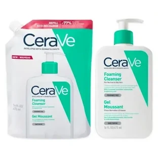Пінистий гель CeraVe 473 мл + екологічна заправка 473 мл