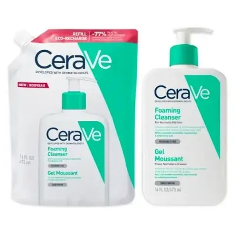 Пенящийся гель CeraVe 473 мл + экологичная заправка 473 мл: цены и характеристики