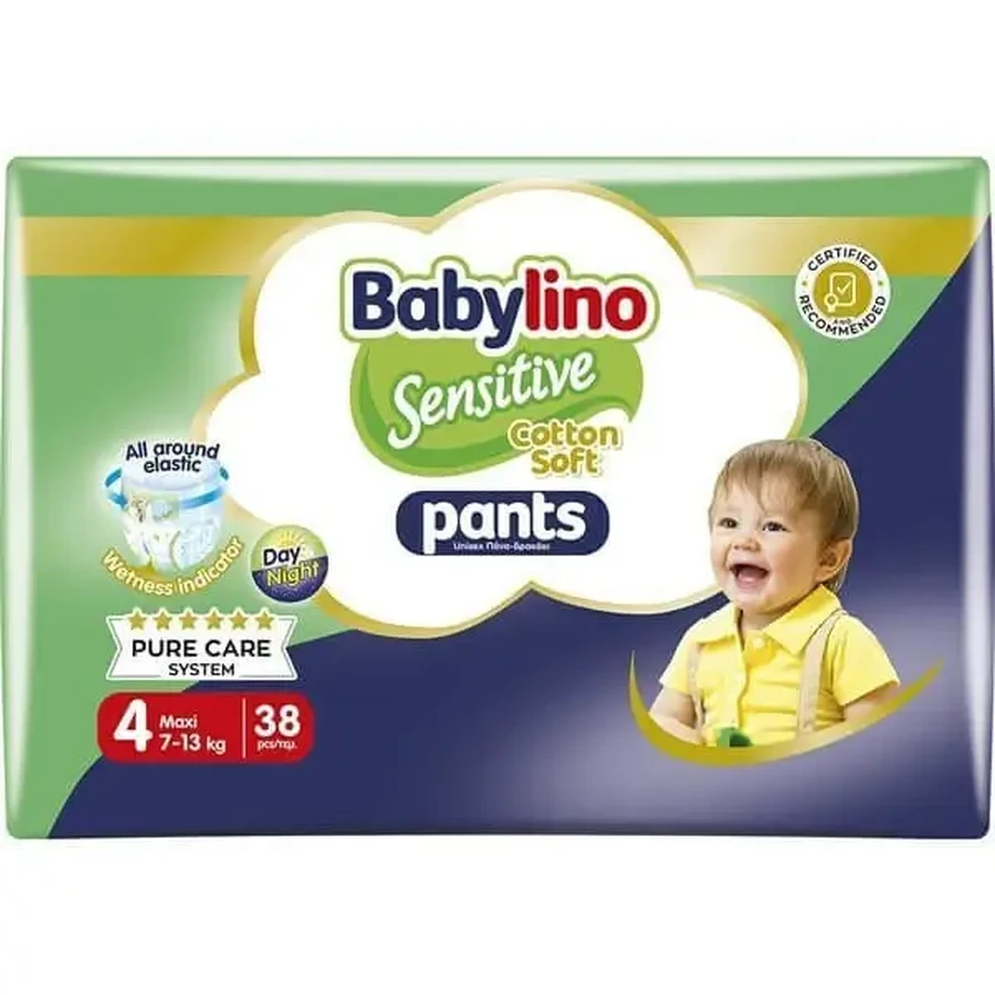 BABYLINO Бавовняні штани Soft, унісекс, №4, Maxi, 7–13 кг, 38 штук: ціни та характеристики
