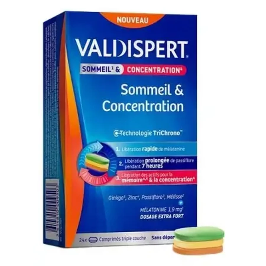 Valdispert Sleep & Concentration, 24 тришарові таблетки: ціни та характеристики