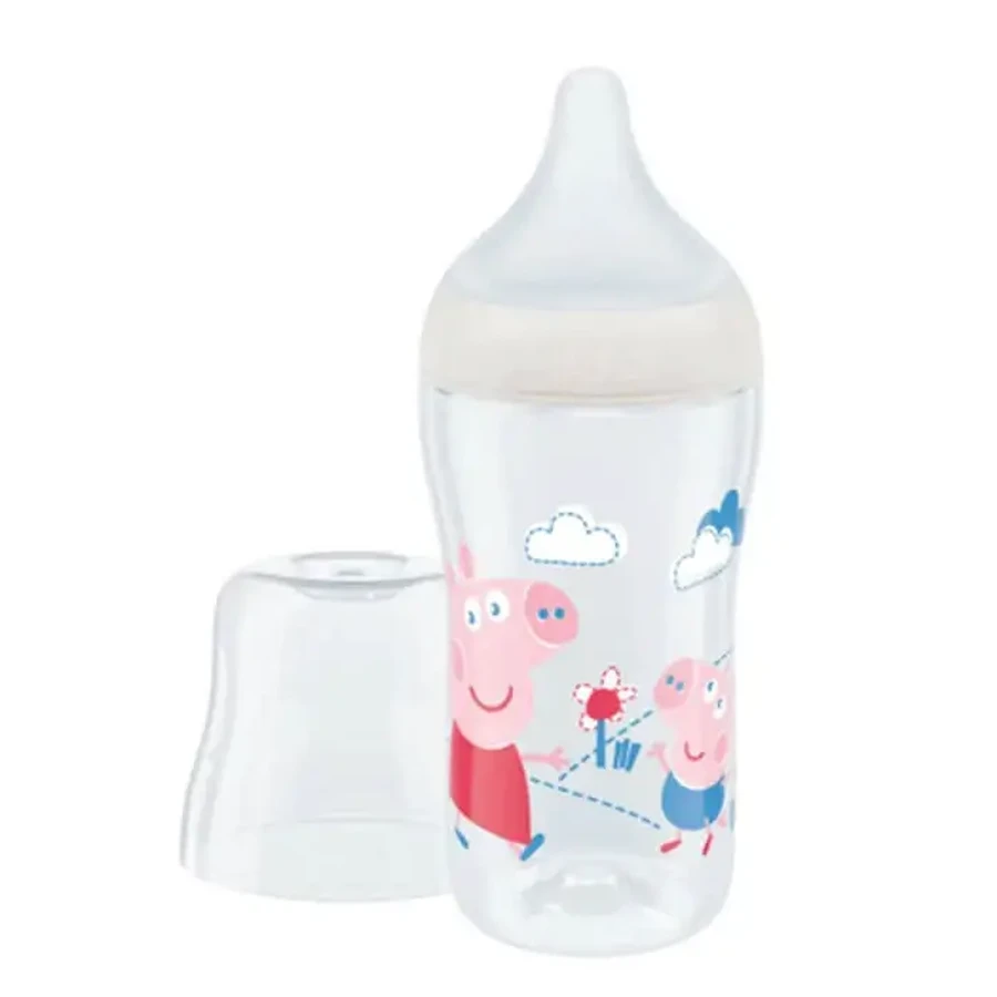 NUK Пластикова пляшка Perfect Match Anti Colic із силіконовою соскою для дітей від 3 місяців Біла Peppa Pig 260 мл: ціни та характеристики