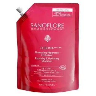 Sanoflore Sublima: органический увлажняющий и восстанавливающий шампунь, экологичная упаковка, 400 мл