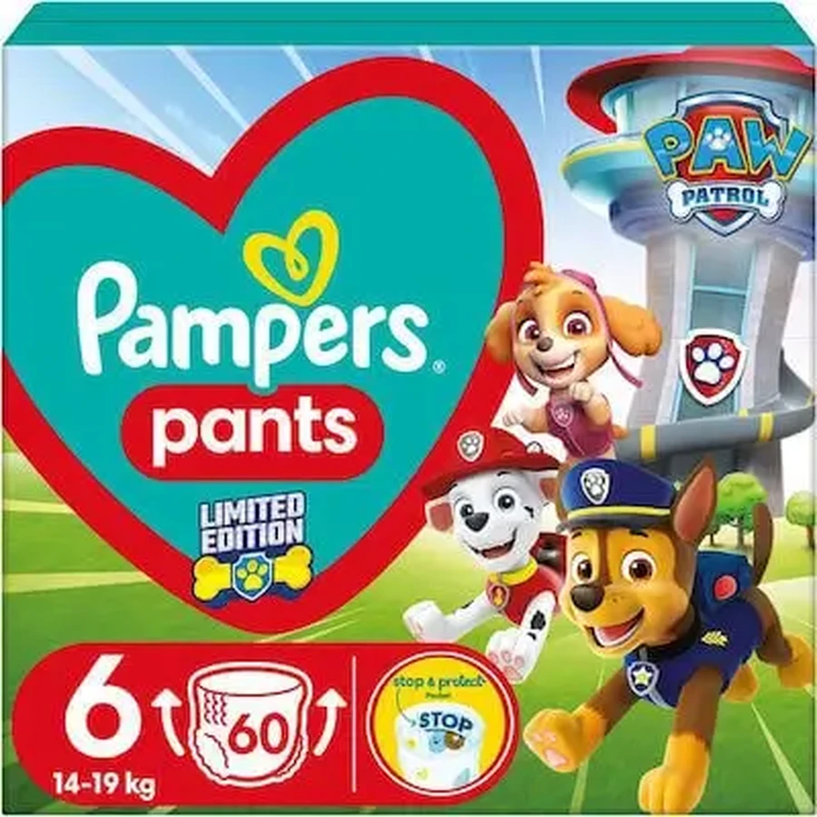PAMPERS Штанишки «Paw Patrol», № 6, для детей весом 14–19 кг, 60 штук: цены и характеристики