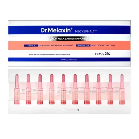 Dr.Melaxin Necksphalt ECM Neck Barrier Ampoule, ампулы для ухода за кожей шеи, 10 × 1,5 мл: цены и характеристики