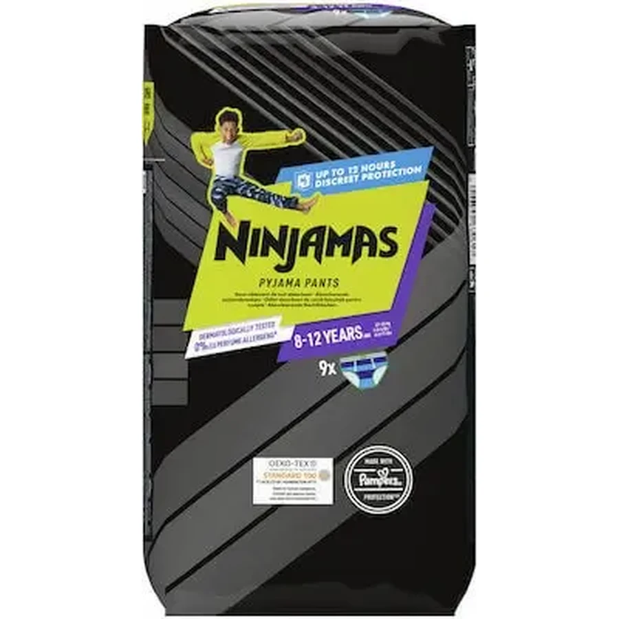 PAMPERS Ninjamas Пижамные штаны для мальчиков 8–12 лет (27–43 кг) 9 штук: цены и характеристики