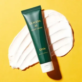 OTTIE Cicacera 45 Relief Cream, успокаивающий крем с азиатской лапушкой, 60 мл