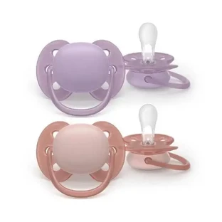 Силиконовая пустышка AVENT Ultra Soft для детей 6–18 месяцев, 2 шт.