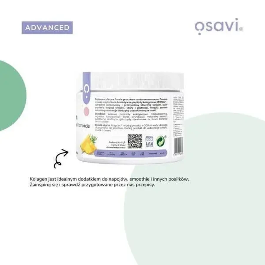 Osavi Коллаген для волос, кожи и ногтей, порошок, со вкусом ананаса, 150 г: цены и характеристики