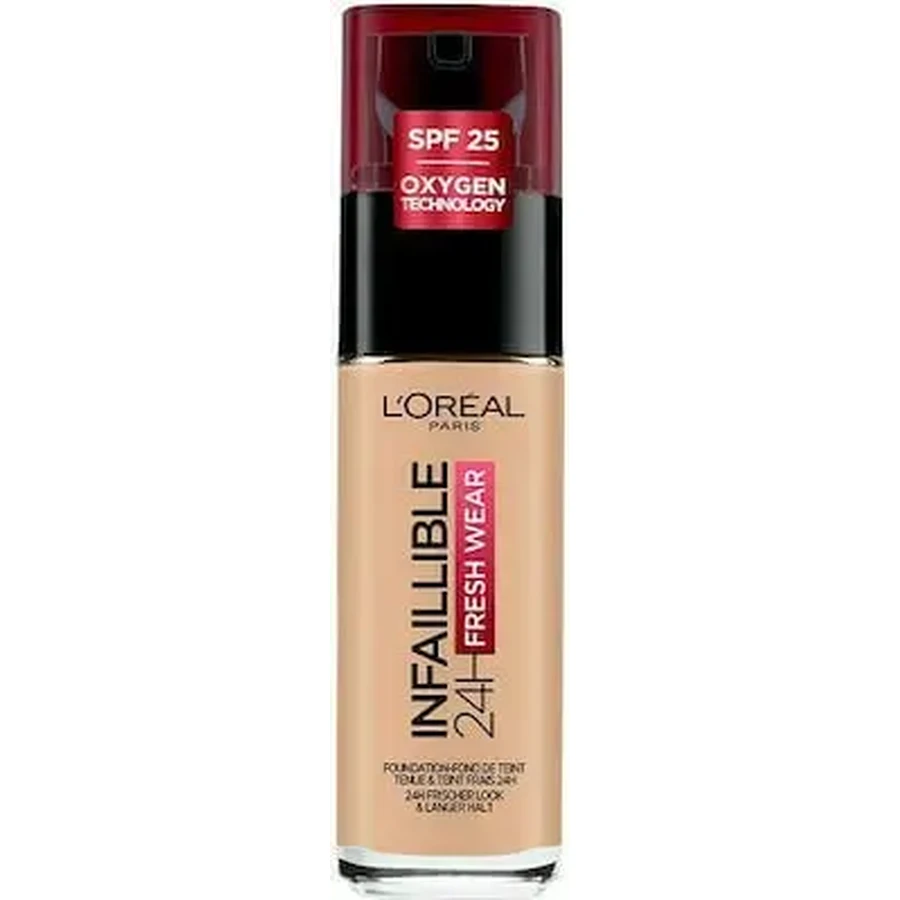 LOREAL Infaillible Foundation 32H Fresh Wear — тональный крем для лица с легкой текстурой, обеспечивающий полное покрытие и стойкость до 32 часов, оттенок 120 Golden Vanilla: цены и характеристики