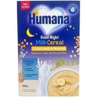 HUMANA Крем «Sweet Sleep» із цільнозерновими та бананами для дітей від 6 місяців, 200 г
