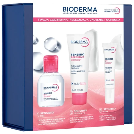 Набір Bioderma XMASS Sensibio: заспокійливий крем для обличчя, 40 мл + крем під очі, 15 мл + міцелярна вода, 100 мл: ціни та характеристики