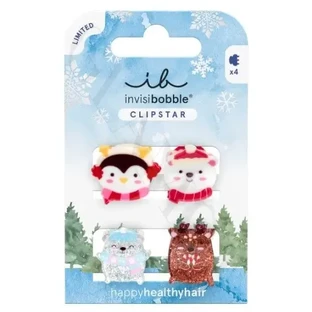 AMBITAS Invisibobble Kids Clipstar Cozy Snowy Friend, 4 штуки