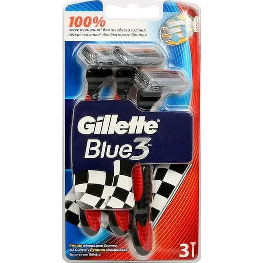 Одноразовые лезвия для бритья GILLETTE Blue 3 Plus Red, 3 штуки: цены и характеристики
