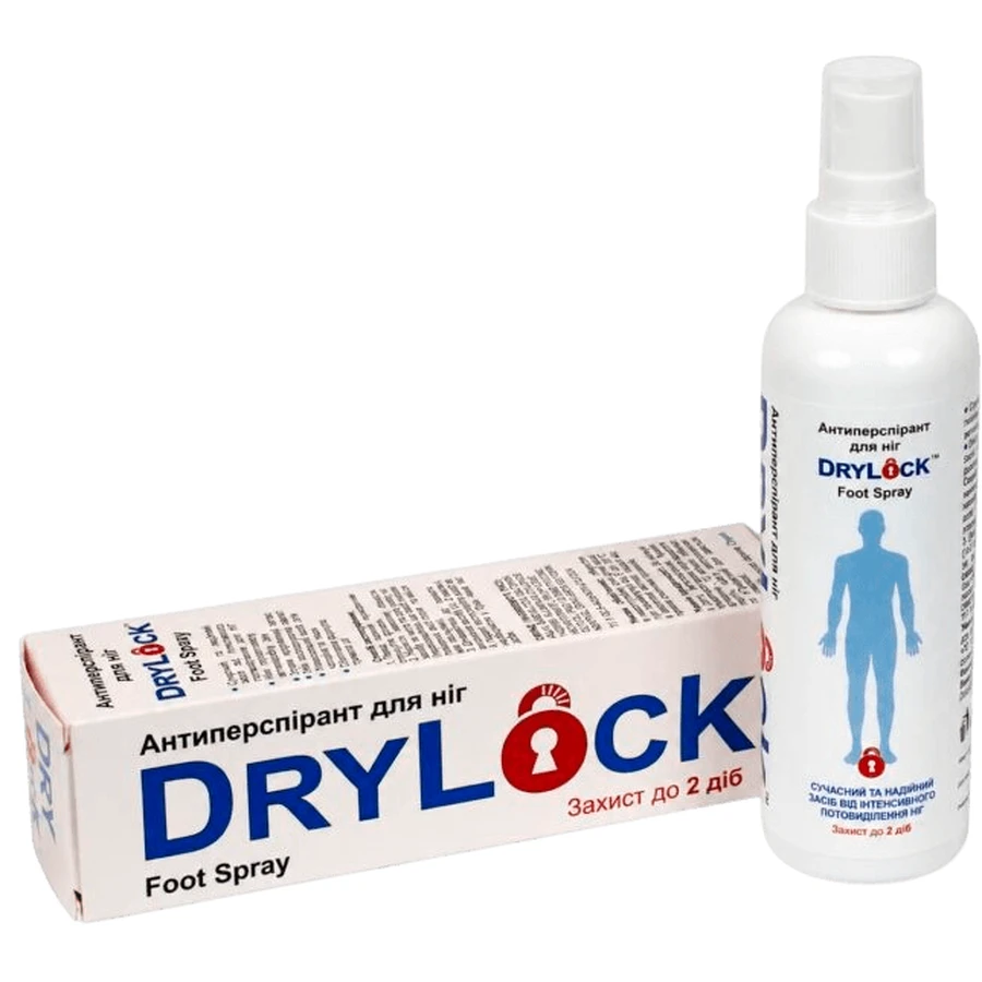 Антиперспирант для ног DryLock Foot Spray длительная защита от потоотделения, 100 мл: цены и характеристики